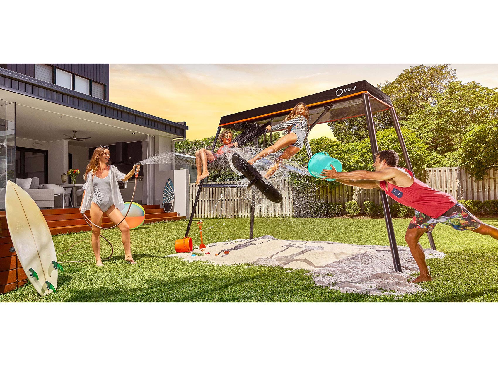 Nothing gets kids outside quite like the 360 Pro swing set and basketball.