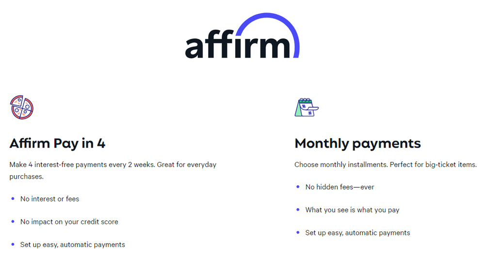Buy with Affirm - own it now, pay later